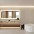 Modern Bathroom Interior With Wooden Walls Glass Shower Enclosure Bathtub Toilets And Natural Light
