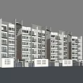 Modern Apartment Building Exterior Featuring Multiple Balconies Windows And White Gray Facade