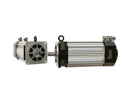 Dual Electric Engines Featuring Fan And Heat Sink Black Silver Casing Design 3d model