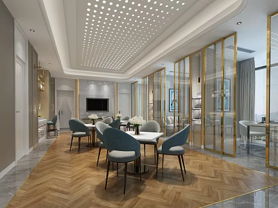 Luxury Modern Beauty Hair Salon Interior With Elegant Mirrors And Styling Chairs 3d model