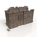 Modern Stone Wall Structure With Exposed Bricks And Small Green Plants Design