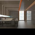 Luxurious SPA Sauna Corridor With Gray Marble Walls Red Maple Tree And Modern Lantern Decor