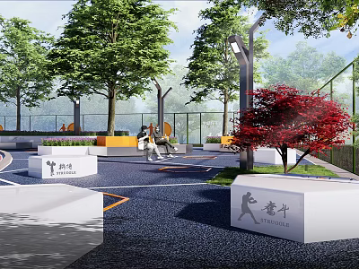 Modern Park Sports Corner Space 3d model