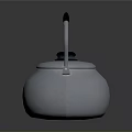 Shiny Silver Metal Kettle With Black Handle And Lid Knob For Home Daily Use
