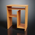 Wooden Office Desk With Simple Design And Open Shelves For Workspace Organization