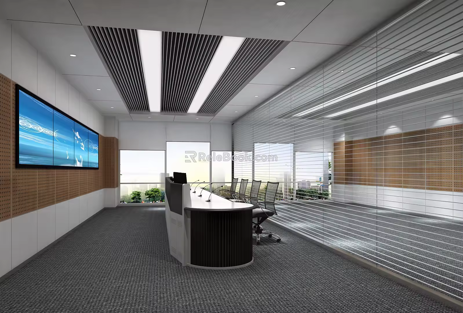 modern monitoring room 3d model