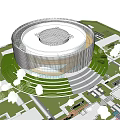 Modern Library Architecture School Library Exhibition Hall Circular Office Building 3d model
