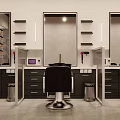 Modern Hair Salon Interior Exterior Design With Barber Chairs Mirrors Cabinets And Signage