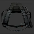 Tactical Supportive Harness with Shoulder Straps Metal Buckles and Spring Mechanism Dark Green Fabric