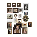 Abstract Painting Wall Display With Various Framed Artworks And Diverse Styles
