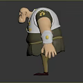 Chubby Game Movie Character In Green Tunic With Silver Gold Pattern Armor And Red Shoes