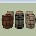 Collection of Rustic Wooden Barrels With Diverse Color And Design Features