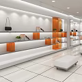 Bright Modern Specialty Store With White Exterior Glass Windows Displaying Handbags And Shoes