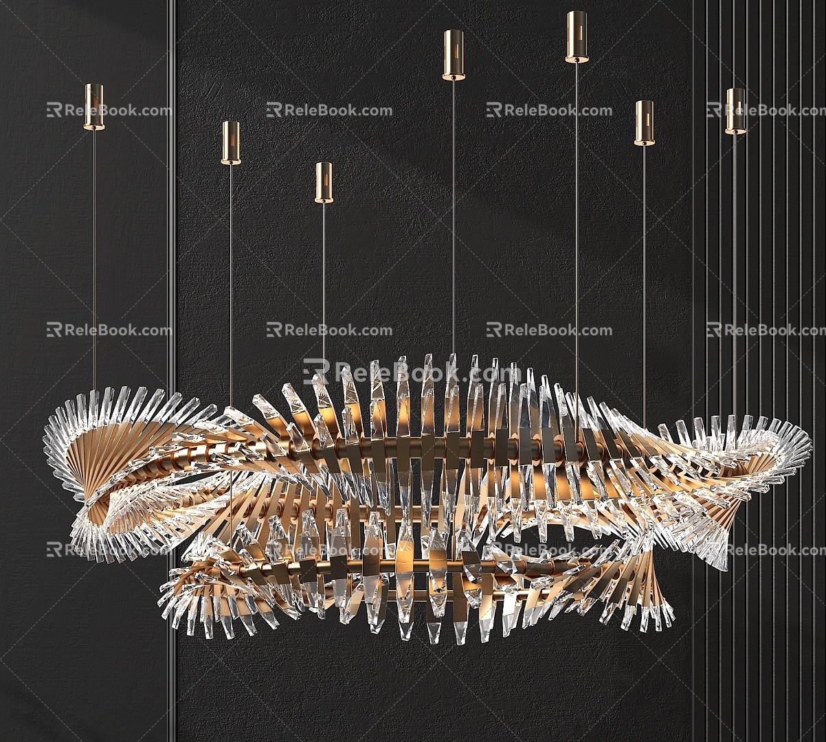 Modern crystal chandelier 3d model