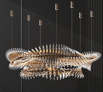 Modern crystal chandelier 3d model