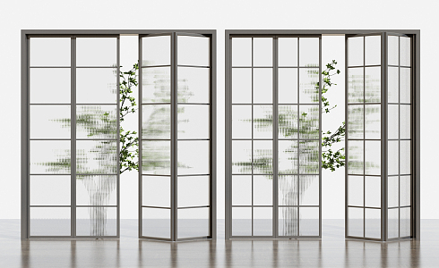 Modern sliding door glass sliding door 3d model