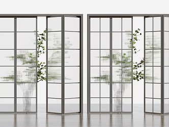 Modern sliding door glass sliding door 3d model