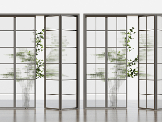 Modern sliding door glass sliding door 3d model