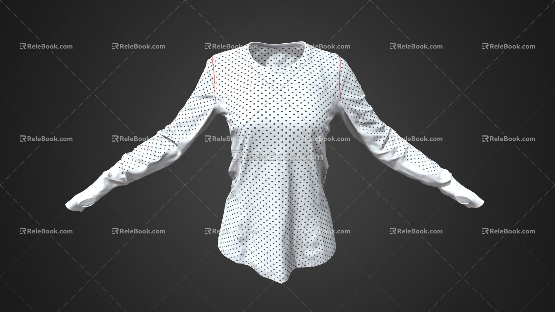 Shirt Sportswear Clothes Long-sleeved Top Women's Sweatshirt 3d model