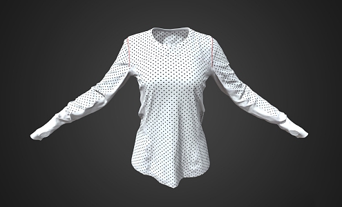 Shirt Sportswear Clothes Long-sleeved Top Women's Sweatshirt 3d model