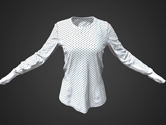 Shirt Sportswear Clothes Long-sleeved Top Women's Sweatshirt 3d model