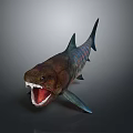 Realistic Aquatic Animal Shark 3D Model Showing Open Mouth And Sharp Teeth