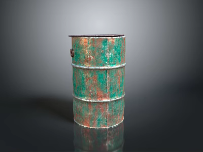 Rustic Metal Barrel With Vintage Design For Home Storage And Decor 3d model