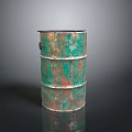 Rustic Metal Barrel With Vintage Design For Home Storage And Decor