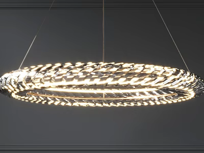 Modern Luxury Spiral Ring Chandelier With Crystal Design And Bright Illumination 3d model