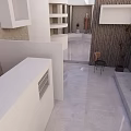 Modern Retail Display Space With White Shelves Mannequins And Circular Platforms