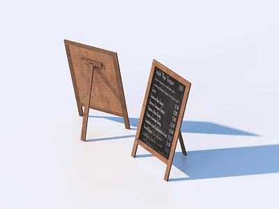 Wooden Standing Chalkboards With Text And Stand For Home Supplies 3d model