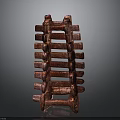 Red Interconnected Mechanical Structure Featuring Textured Surface And Industrial Design