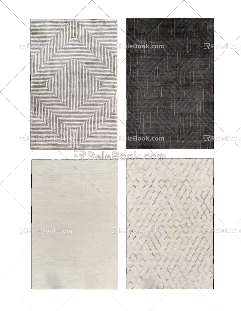 Modern Square Carpet Carpet Combo 3d model