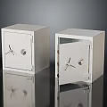 Commercial Safes One Closed and One Open White Metal Security Units