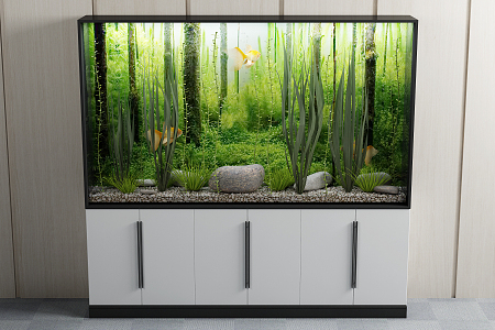 Modern fish tank ecological fish tank living room aquarium 3d model