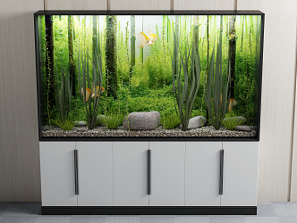 Modern fish tank ecological fish tank living room aquarium 3d model