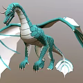 3D Rendered Dragon Character With Blue Scales White Wings And Detailed Features