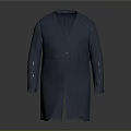 Gray Long Modern Coat With Sleek Lapel Collar And Formal Tailored Design