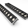 LED Grille Lights Black Long Strip Design With Multiple Round Bulbs For Commercial Indoor Lighting