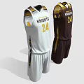 White And Dark Brown Basketball Uniforms With KNIGHTS Logo And Number 24