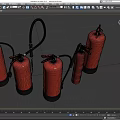 Fire Extinguisher Fire Extinguisher Combination Fire Equipment Handheld Fire Extinguisher Small Fire Extinguisher Low Face Low Number Low Model Simple Model Game Video Level Super Realistic 3d model