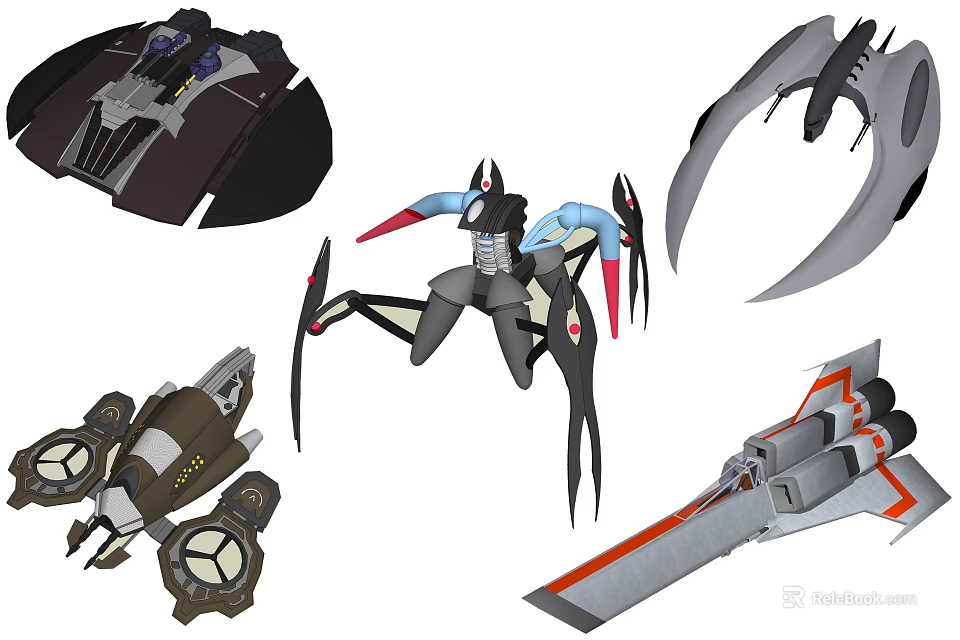 Electric Toys With Mechanical Robot Models And Flying Winged Design Styles 3d model 