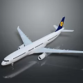 Lufthansa Commercial Airplane White Fuselage Blue Tail Fin Reflective Surface
