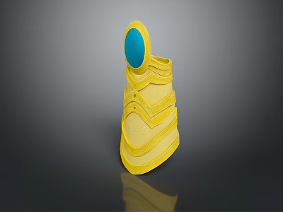 Character And Creature Themed Armor With Yellow Exterior And Blue Orb 3d model