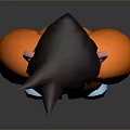 Man With Spiky Black Hair Wearing Orange Jacket And Blue Boots In 3D Design