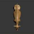 Golden Cow Sculpture with Metallic Shine and Reflective Base on Dark Background