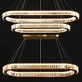Elegant Modern Circular Crystal Chandelier With Transparent Crystal Rings And Hanging Design