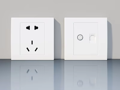 Modern White Hinged Interior Door with Smooth Surface and Simple Design 3d model