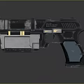 Futuristic Sci Fi Pistol With Metal Construction And Detailed Grip Design