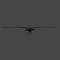 Black Dragon Game And Movie Character With Large Wings Flying In Blue Sky
